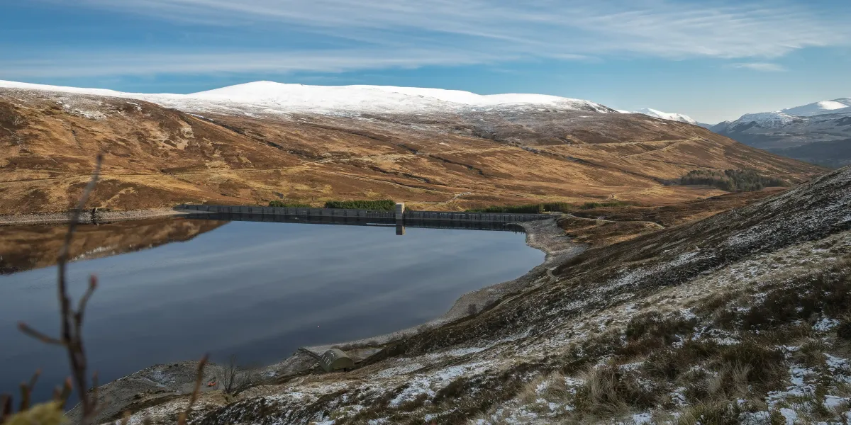 Looking down from the path towards Giorra Dam