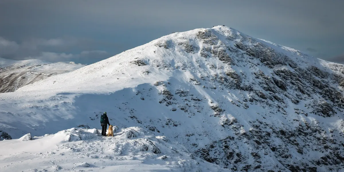 The view towards the summit on the ridge walk