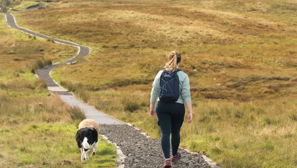 Walking at Windy Hill, Muirshiel Country Park in Scotland