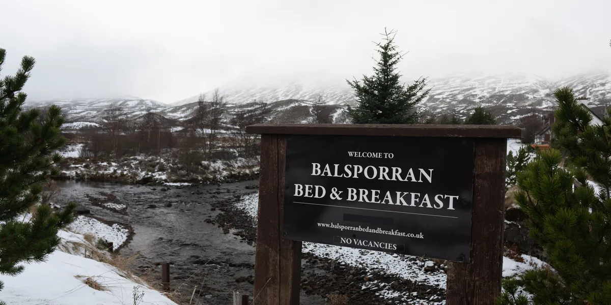 The car park at Balsporran near the start of the route