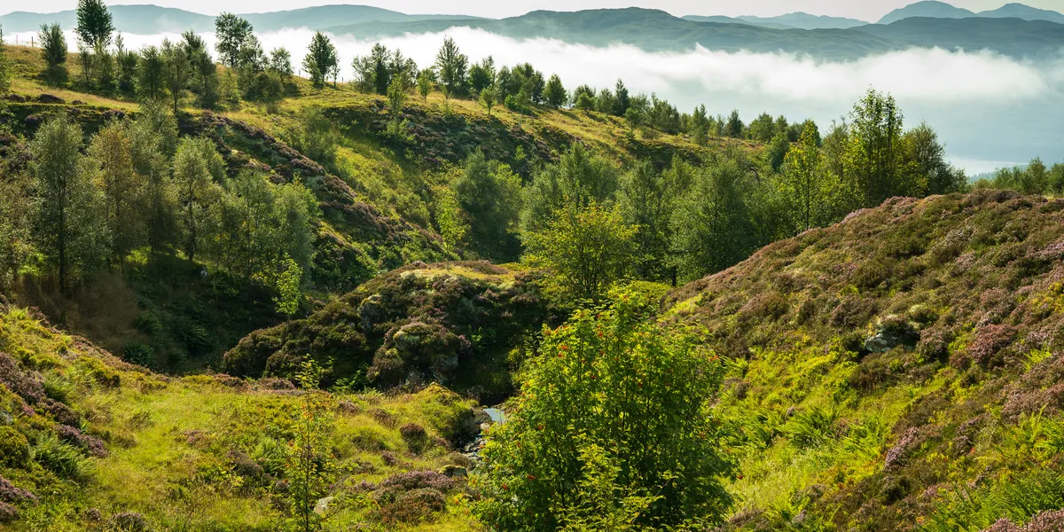 Views opening up over Loch Tay during the ascent of Beinn Ghlas
