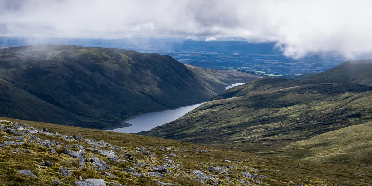 Views of Loch Turret and the surrounding valleys from Ben Chonzie