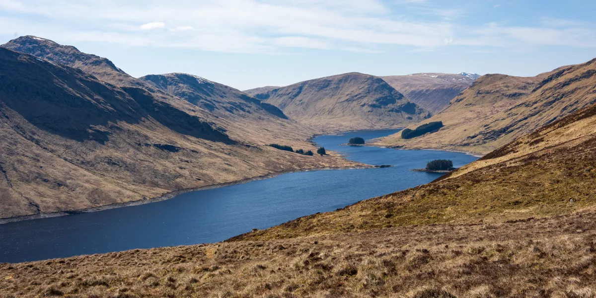 Clear conditions on the lower slopes of Meall Bhuide