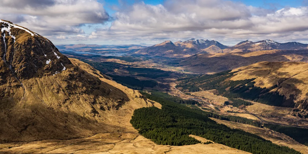 looking down from the path
