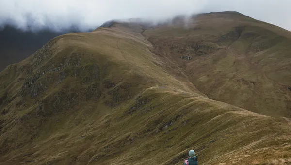 Hiking Meall Corranaich and Meall a'Choire Leith Munro in Loch Tay to Rannoch Moor, Scotland