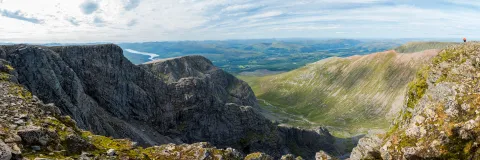 Hiking the Ben Nevis Mountain Track above Glen Nevis, Scotland
