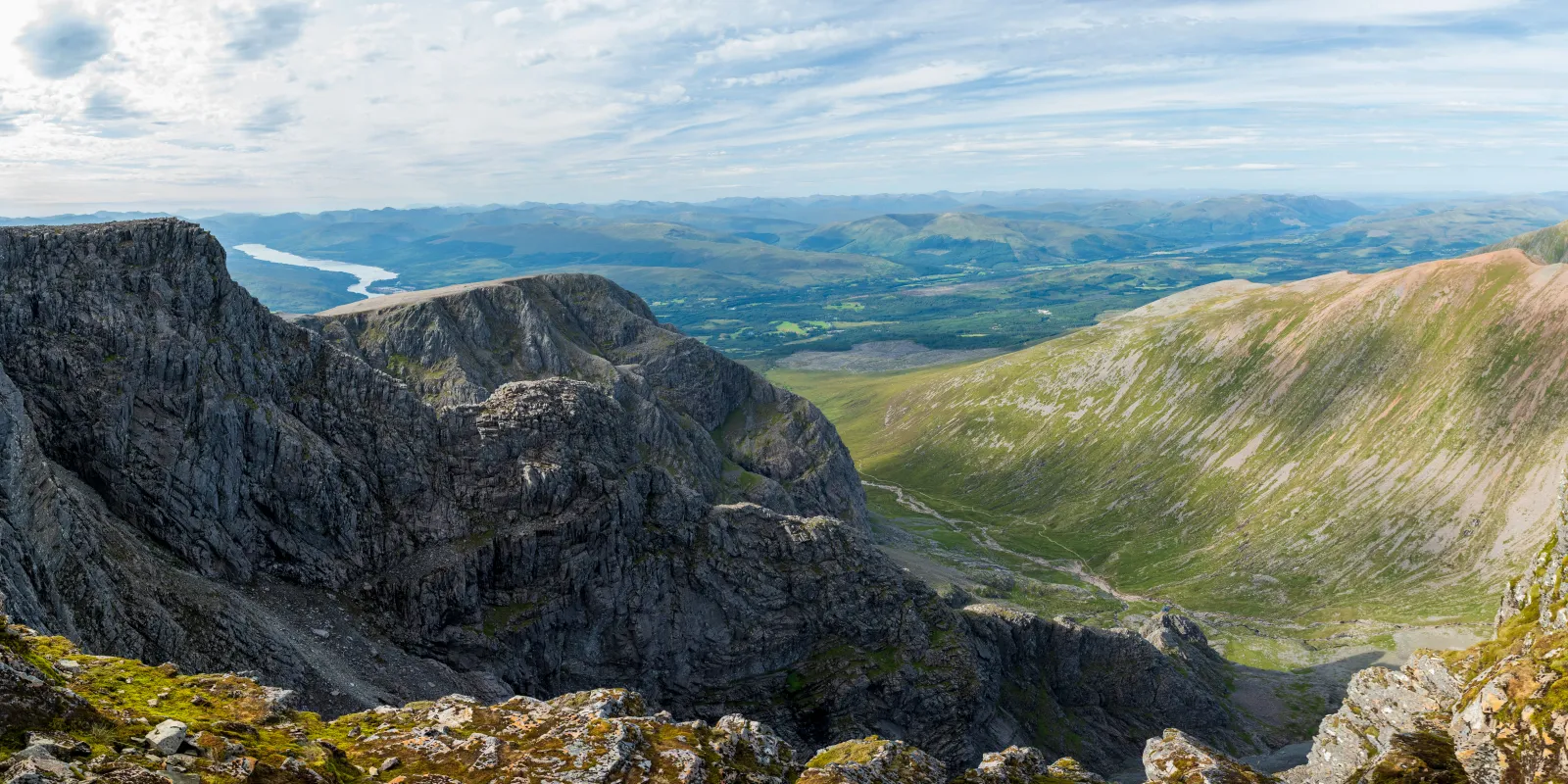 Hiking the Ben Nevis Mountain Track above Glen Nevis, Scotland
