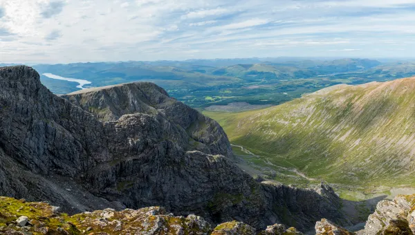 Hiking the Ben Nevis Mountain Track above Glen Nevis, Scotland