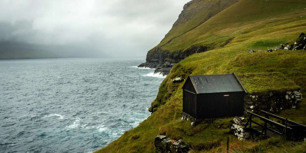 An interesting place for a garden shed.