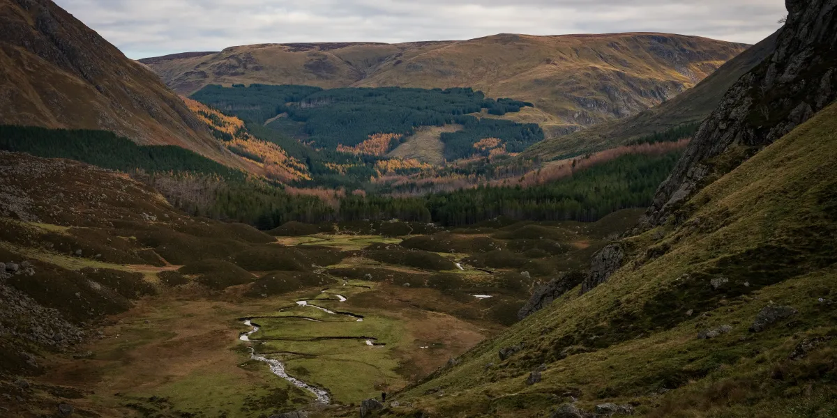 The path climbing through Glen Doll