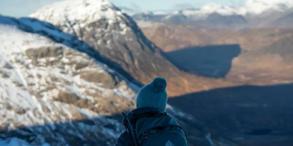 Donna surveying the winter panorama