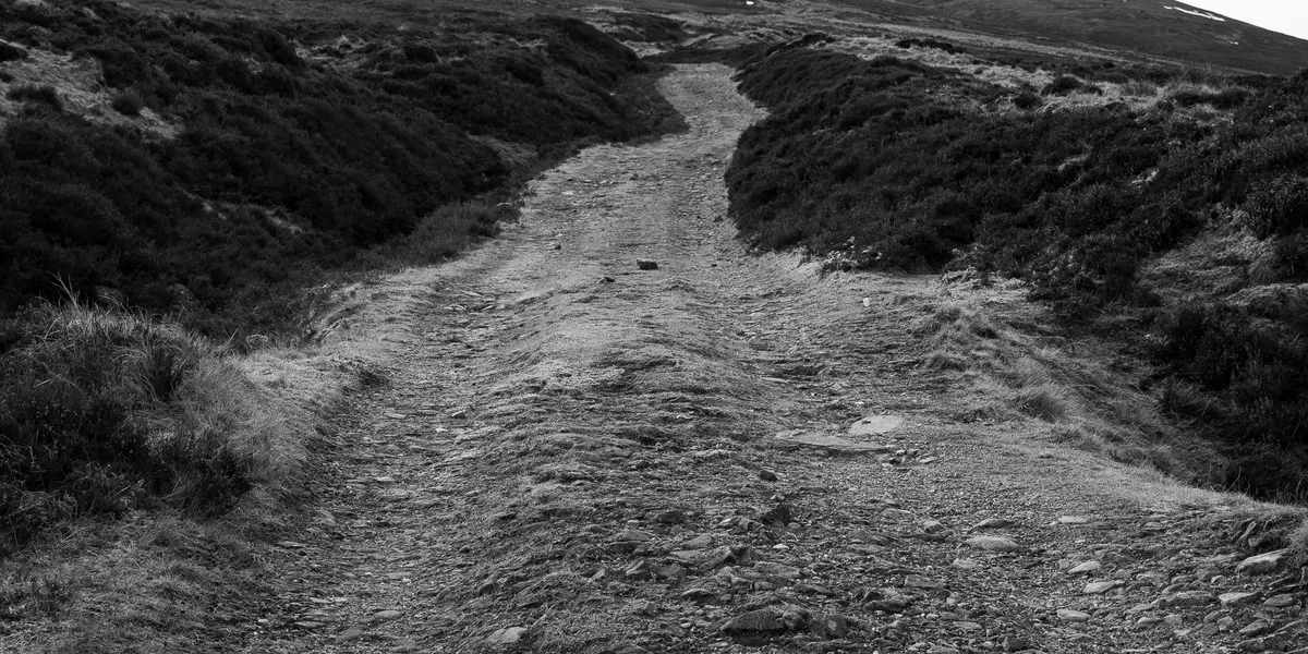 The path heading up from the A9 layby