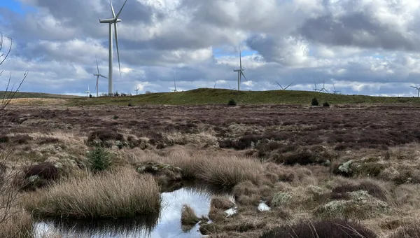 Walking at Whitelee Windfarm - Eaglesham in Scotland