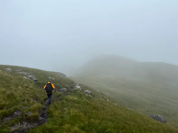 An Caisteal and Beinn a'Chròin hiking guide - 2-Munro route in the Crianlarich Hills. 1,200m ascent, challenging ridge walk, and spectacular Loch Lomond views. Perfect for experienced Munro baggers.