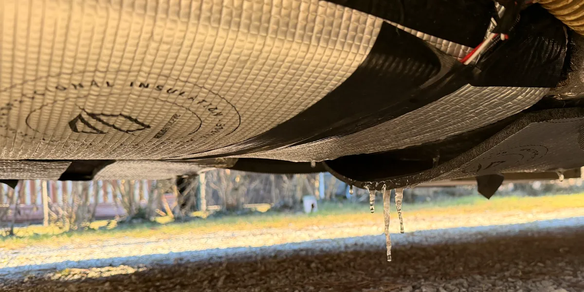 installed and wrapped heater pads